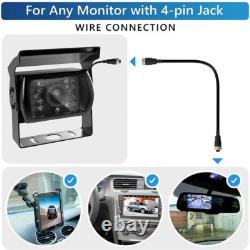 4PIN Dual Rear View Backup Camera 7 LCD Monitor Kit for Truck Caravan Bus RVs
