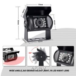 4PIN Dual Rear View Backup Camera 7 LCD Monitor Kit for Truck Caravan Bus RVs