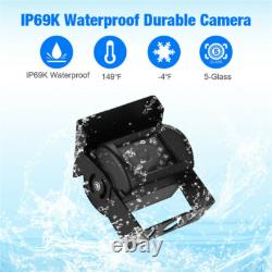 4PIN Dual Rear View Backup Camera 7 LCD Monitor Kit for Truck Caravan Bus RVs