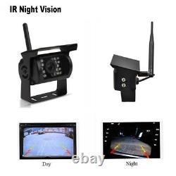 4Pcs Wireless Backup Rear View Camera with Monitor For Car Truck Parking Assist