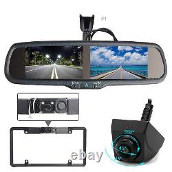 4.3Inch Dual Screen Car Rear View Mirror Monitor Radar Sensor Backup Cameras Kit