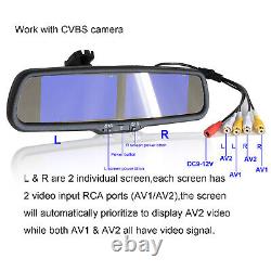 4.3Inch Dual Screen Car Rear View Mirror Monitor Radar Sensor Backup Cameras Kit