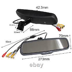 4.3Inch Dual Screen Car Rear View Mirror Monitor Radar Sensor Backup Cameras Kit