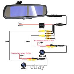 4.3Inch Dual Screen Car Rear View Mirror Monitor Radar Sensor Backup Cameras Kit