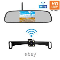 4.3 Auto Wireless Wifi TFT LCD Monitor Mirror+Reverse Rear View Backup Camera