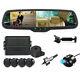 4.3''Car Mirror Monitor 4 Black Parking Radar Sensor 360°Backup Rear View Camera