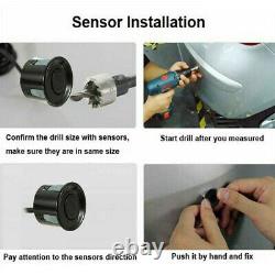 4.3''Car Mirror Monitor 4 Black Parking Radar Sensor 360°Backup Rear View Camera