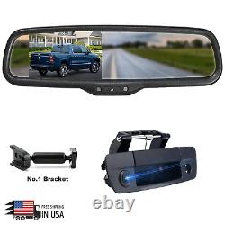 4.3 Car Mirror Monitor Tailgate Backup Camera Kit For Dodge RAM 1500 2500 3500