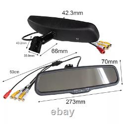 4.3 Dual Screen Car Rear View Mirror Monitor Radar Sensor Backup Cameras Kit