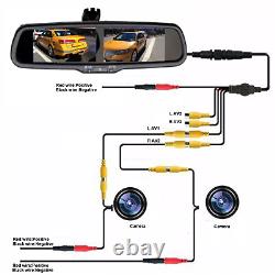 4.3 Dual Screen Car Rear View Mirror Monitor Radar Sensor Backup Cameras Kit