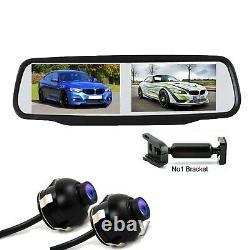 4.3'' Dual Screen Car Rear View Monitor 2x Mini Front + Rear View Backup Camera