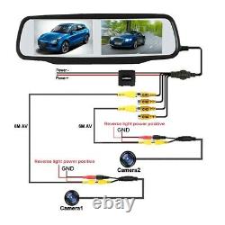 4.3'' Dual Screen Car Rear View Monitor 2x Mini Front + Rear View Backup Camera