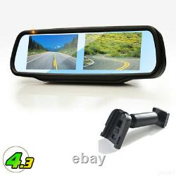 4.3 Dual Split Screen Rear view Mirror Monitor No1 Mount 2 Backup Revese Camera