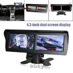 4.3 LCD Monitor+Backup Camera+Bracket Dual Screen Split Display Reverse Image