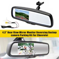 4.3'' Rear View Mirror Monitor Reversing Backup camera Parking Kit For Chevrolet