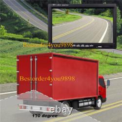 4 x 4Pin AHD 1080P Car Rear View Backup Camera SD DVR + 9 IPS 4CH Split Monitor