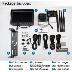4ch 7 Monitor DVR Wireless 1080P Backup Camera For Truck Rear View Reverse