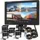 4ch 9''Quad Split Monitor Backup Rear View Backup Camera for Truck Bus Caravan
