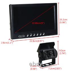 4ch 9''Quad Split Monitor Backup Rear View Backup Camera for Truck Bus Caravan