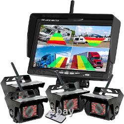 4ch Digital Wireless 7 Split Monitor BSD Backup Camera 12-24V Rear View Reverse
