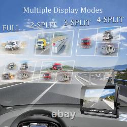 4ch Wireless 7 Quad Monitor DVR Backup Camera Rear View Caravan Reverse Camera