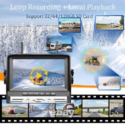 4ch Wireless 7 Quad Monitor DVR Backup Camera Rear View Caravan Reverse Camera