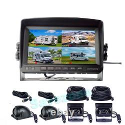 4x HD 1080P Front Side Rear View Backup Camera System+ 7 DVR Monitor Kit 12V24V