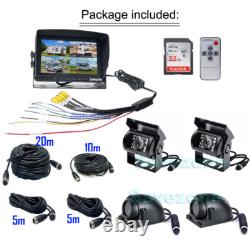 4x HD 1080P Front Side Rear View Backup Camera System+ 7 Quad Split DVR Monitor