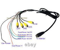 4x IR Car Rear View Camera Kit + 9 4CH Monitor Bus Truck Backup Reverse System