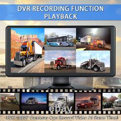 5CH 10.36 Quad Monitor DVR 5 Backup Camera For Truck Semi Box Bus RV Caravan