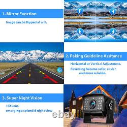 5CH 10.36 Quad Monitor DVR 5 Backup Camera For Truck Semi Box Bus RV Caravan