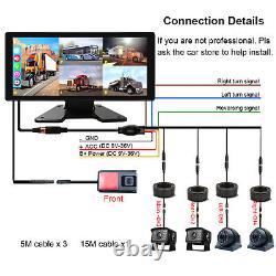 5CH 10.36 Quad Monitor DVR Backup camera Rear View Side View Camera for Truck