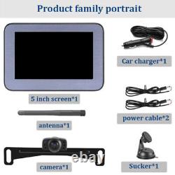 5LCD Monitor Car Rear View Backup Camera Night Vision Front Rear Dual Recording