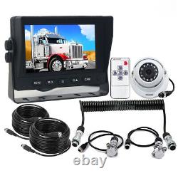5 Monitor CCD Rear View Backup Camera + Trailer Suzy Coil Cable for RV Truck