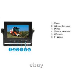 5 Monitor CCD Rear View Backup Camera + Trailer Suzy Coil Cable for RV Truck
