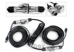 5 Monitor CCD Rear View Backup Camera + Trailer Suzy Coil Cable for RV Truck