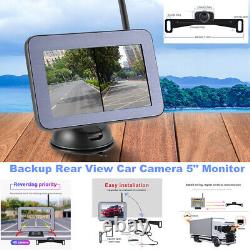 5 Monitor Car Parking Rear View Wireless Backup Reverse Camera Night Vision Kit