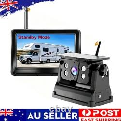 5 Wireless Monitor Solar Magnetic Standby Backup Camera Car Rear View Reversing