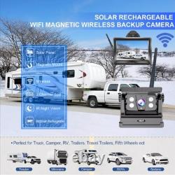 5 Wireless Monitor Solar Magnetic Standby Backup Camera Car Rear View Reversing