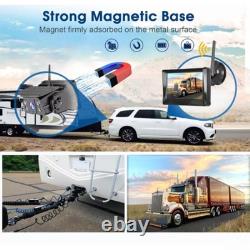 5 Wireless Monitor Solar Magnetic Standby Backup Camera Car Rear View Reversing