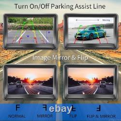 5 Wireless Monitor Solar Magnetic Standby Backup Camera Car Rear View Reversing