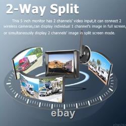 5 Wireless Monitor Solar Magnetic Standby Backup Camera Car Rear View Reversing