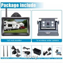 5 Wireless Monitor Solar Magnetic Standby Backup Camera Car Rear View Reversing
