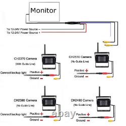 7Monitor +4 X Wireless Rear View Backup Camera Night Vision for RV Truck Bus HD