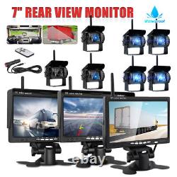 7Monitor +4 X Wireless Rear View Backup Camera Night Vision for RV Truck Bus HD