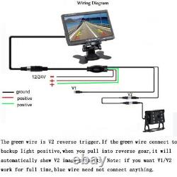 7 24V TFT LCD Car RV Monitor Rear View Backup Reverse Camera 12 IR Night Vision