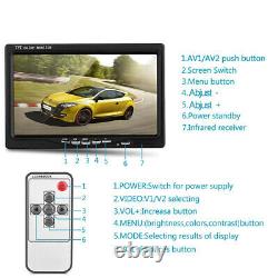 7 24V TFT LCD Car RV Monitor Rear View Backup Reverse Camera 12 IR Night Vision