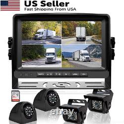 7'' DVR Car Monitor Backup Camera HD Reversing Cam Kit for Truck/Trailer/RV/Bus