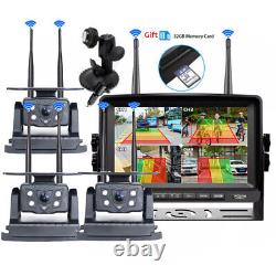 7 DVR Monitor 3x Solar Magnetic Rear View Camera 1080P For Car RV Truck Trailer