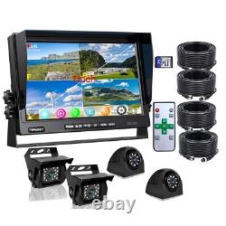 7 DVR Monitor 4x AHD 360 View 1080P Side Rear View Backup Cameras 32GB Truck Rv